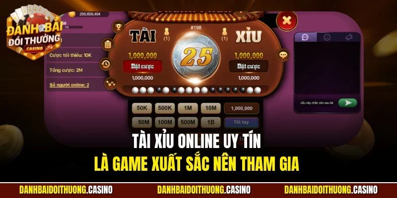 Tài xỉu online uy tín là game xuất sắc nên tham gia 